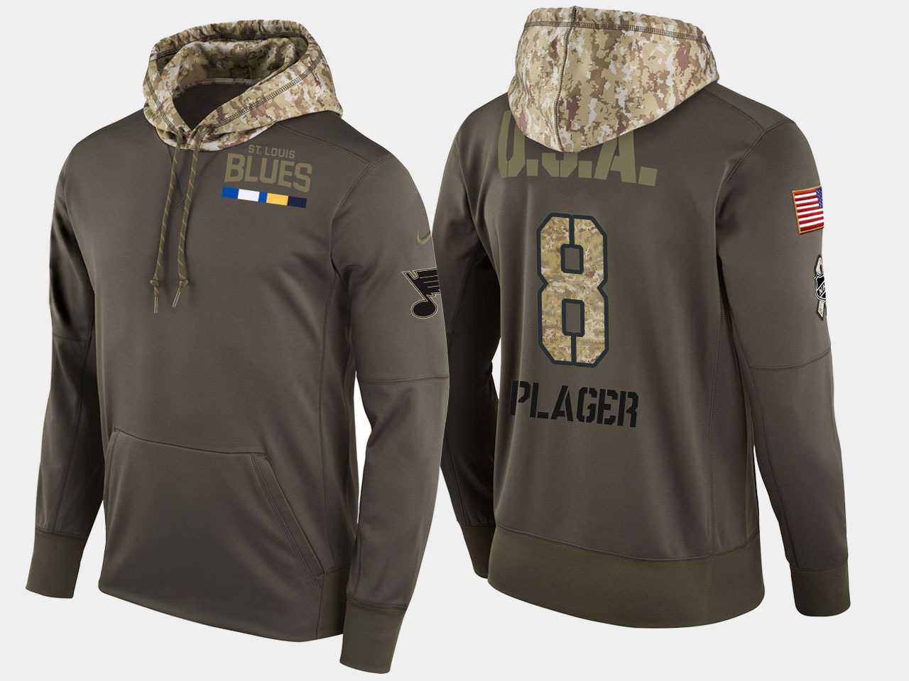 Nike Blues 8 Barclay Plager Retired Olive Salute To Service Pullover Hoodie,We sell and wholesale Nike Blues 8 Barclay Plager Retired Olive Salute To Service Pullover Hoodie on line form chian!